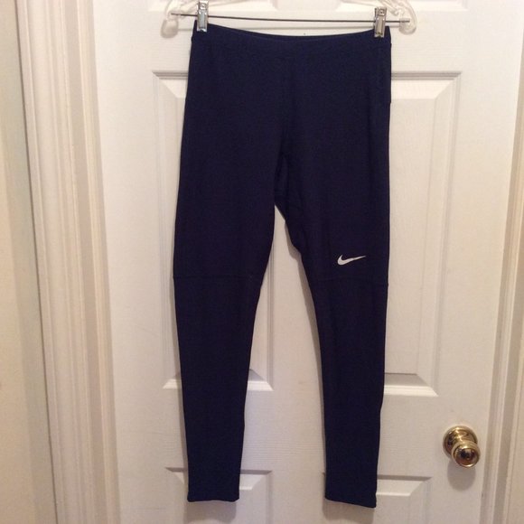 Nike Pants - Nike Dri-Fit Leggings M Dark Blue Zipper Ankle